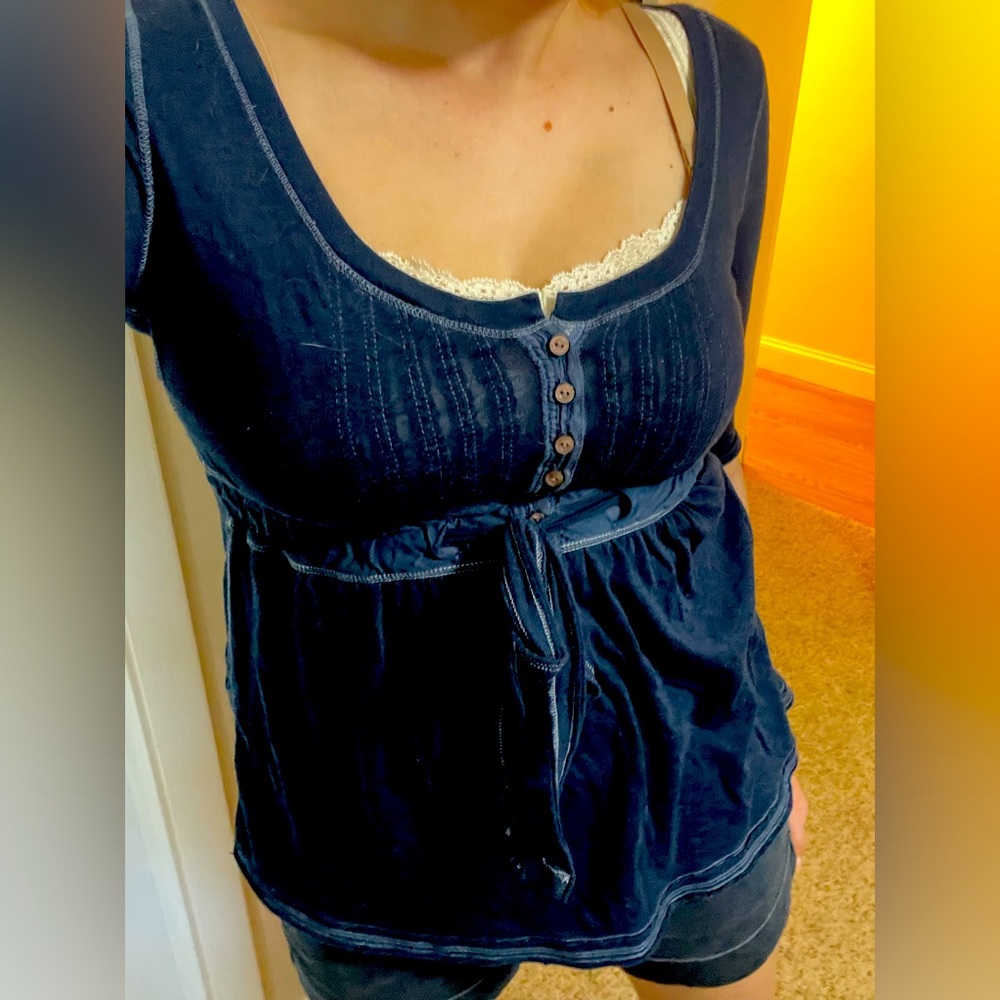 3/4 length Abercrombie and Fitch babydoll top